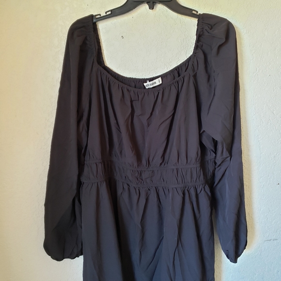 NWOT Grace Karin Plus Size Black Off Shoulder Ruffle Long Sleeve Dress Size 2XL - Picture 2 of 7